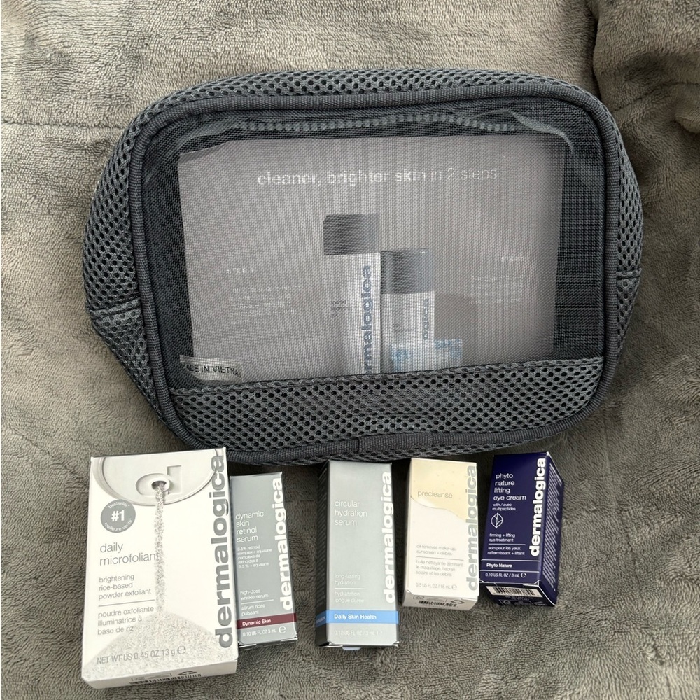 Dermalogica Skincare Set with Gray Mesh Bag